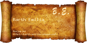 Barth Emília névjegykártya